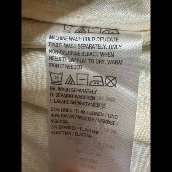 Studio Park x Leah Williams Elevated Linen Blazer Ivory XL Tuxedo Lapel NWOT - Picture 14 of 15